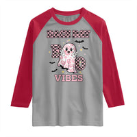 Race Car Halloween Raglan Shirt Boo Checkered Coquette Bow - Wonder Print Shop