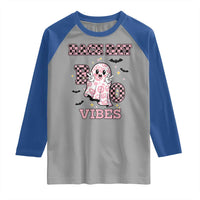 Race Car Halloween Raglan Shirt Boo Checkered Coquette Bow - Wonder Print Shop