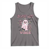 Race Car Halloween Tank Top Boo Checkered Coquette Bow - Wonder Print Shop