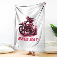 Dirt Bike Girl Throw Blanket Motocross Racing Women - Wonder Print Shop