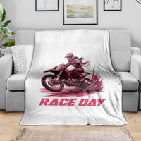 Dirt Bike Girl Throw Blanket Motocross Racing Women - Wonder Print Shop