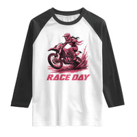 Dirt Bike Girl Raglan Shirt Motocross Racing Women - Wonder Print Shop