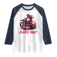 Dirt Bike Girl Raglan Shirt Motocross Racing Women - Wonder Print Shop