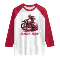 Dirt Bike Girl Raglan Shirt Motocross Racing Women - Wonder Print Shop