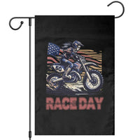 Dirt Bike Girl Garden Flag Patriotic Motocross American Flag Racing - Wonder Print Shop