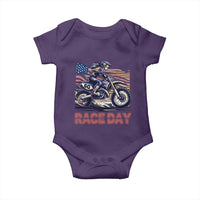 Dirt Bike Girl Baby Onesie Patriotic Motocross American Flag Racing - Wonder Print Shop