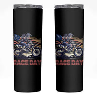 Dirt Bike Girl Skinny Tumbler Patriotic Motocross American Flag Racing