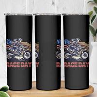 Dirt Bike Girl Skinny Tumbler Patriotic Motocross American Flag Racing