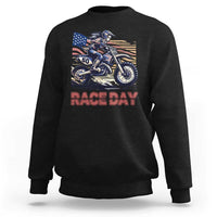Dirt Bike Girl Sweatshirt Patriotic Motocross American Flag Racing - Wonder Print Shop