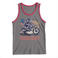Dirt Bike Girl Tank Top Patriotic Motocross American Flag Racing - Wonder Print Shop