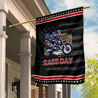 Dirt Bike Girl Garden Flag Patriotic Motocross American Flag Racing