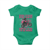 Funny Dirt Bike Girl Baby Onesie Born To Ride Dirt Bikes Forced To Go To School - Wonder Print Shop