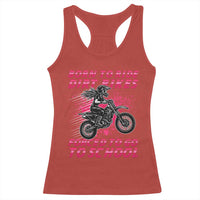 Funny Dirt Bike Girl Racerback Tank Top Born To Ride Dirt Bikes Forced To Go To School - Wonder Print Shop