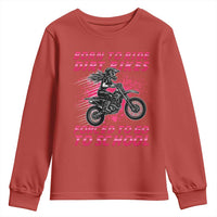 Funny Dirt Bike Girl Youth Sweatshirt Born To Ride Dirt Bikes Forced To Go To School - Wonder Print Shop