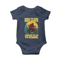 Funny Bigfoot Dirt Bike Baby Onesie Born To Ride Dirt Bikes Forced To Go To School - Wonder Print Shop