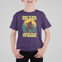 Funny Bigfoot Dirt Bike T Shirt For Kid Born To Ride Dirt Bikes Forced To Go To School - Wonder Print Shop
