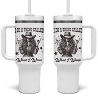Black Cowgirl Tumbler With Handle I Do A Thing Called What I Want - Wonder Print Shop