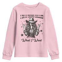 Black Cowgirl Youth Sweatshirt I Do A Thing Called What I Want - Wonder Print Shop