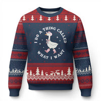 Western Cowgirl Silly Goose Meme Ugly Christmas Sweater I Do A Thing Called What I Want - Wonder Print Shop