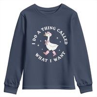 Western Cowgirl Silly Goose Meme Youth Sweatshirt I Do A Thing Called What I Want - Wonder Print Shop