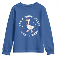 Western Cowgirl Silly Goose Meme Youth Sweatshirt I Do A Thing Called What I Want - Wonder Print Shop