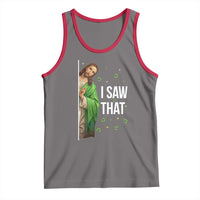 Christian Jesus St Patricks Day Meme Tank Top I Saw That