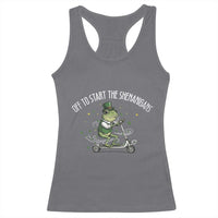 Funny Frog St Patricks Day Meme Racerback Tank Top Off To Start The Shenanigans