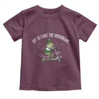 Funny Frog St Patricks Day Meme Toddler T Shirt Off To Start The Shenanigans