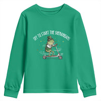Funny Frog St Patricks Day Meme Youth Sweatshirt Off To Start The Shenanigans