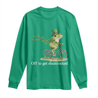 Funny Frog St Patricks Day Meme Long Sleeve Shirt Off To Get Shamrocked