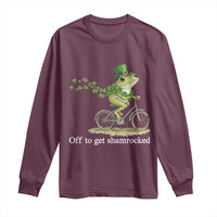 Funny Frog St Patricks Day Meme Long Sleeve Shirt Off To Get Shamrocked