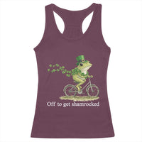 Funny Frog St Patricks Day Meme Racerback Tank Top Off To Get Shamrocked