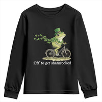 Funny Frog St Patricks Day Meme Youth Sweatshirt Off To Get Shamrocked