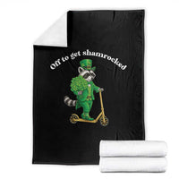 Funny Raccoon St Patricks Day Meme Throw Blanket Off To Get Shamrocked