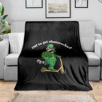 Funny Raccoon St Patricks Day Meme Throw Blanket Off To Get Shamrocked