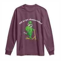 Funny Raccoon St Patricks Day Meme Long Sleeve Shirt Off To Get Shamrocked