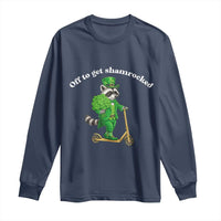 Funny Raccoon St Patricks Day Meme Long Sleeve Shirt Off To Get Shamrocked