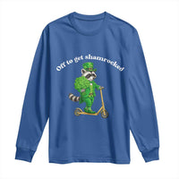 Funny Raccoon St Patricks Day Meme Long Sleeve Shirt Off To Get Shamrocked