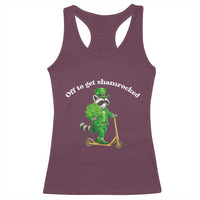 Funny Raccoon St Patricks Day Meme Racerback Tank Top Off To Get Shamrocked