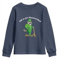 Funny Raccoon St Patricks Day Meme Youth Sweatshirt Off To Get Shamrocked