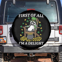 Funny St Patricks Day Raccoon Drinking Beer Spare Tire Cover First Of All I Am Delight