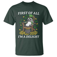 Funny St Patricks Day Raccoon Drinking Beer T Shirt First Of All I Am Delight