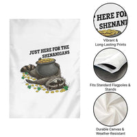 Funny Raccoon St Patricks Day Meme Garden Flag Just Here For The Shenanigans