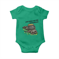 Funny Raccoon St Patricks Day Meme Baby Onesie Just Here For The Shenanigans