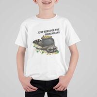 Funny Raccoon St Patricks Day Meme T Shirt For Kid Just Here For The Shenanigans