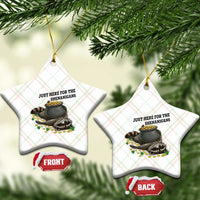 Funny Raccoon St Patricks Day Meme Ceramic Ornament Just Here For The Shenanigans
