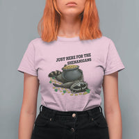Funny Raccoon St Patricks Day Meme T Shirt For Women Just Here For The Shenanigans