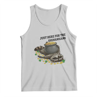Funny Raccoon St Patricks Day Meme Tank Top Just Here For The Shenanigans