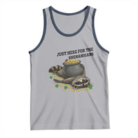 Funny Raccoon St Patricks Day Meme Tank Top Just Here For The Shenanigans