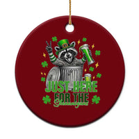 Funny Raccoon Drinking Beer St Patricks Day Ceramic Ornament Just Here For The Shenanigans